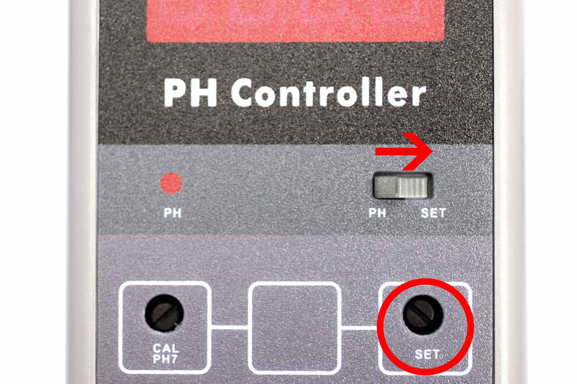 Configuración del nivel de pH en el controlador